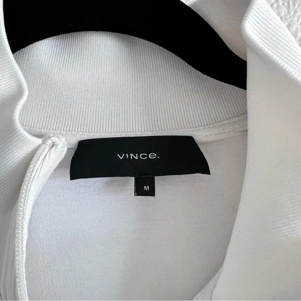 Vince Men's Leche Off White/Sail White Colorblock Full Zip Track Jacket - Picture 4 of 12